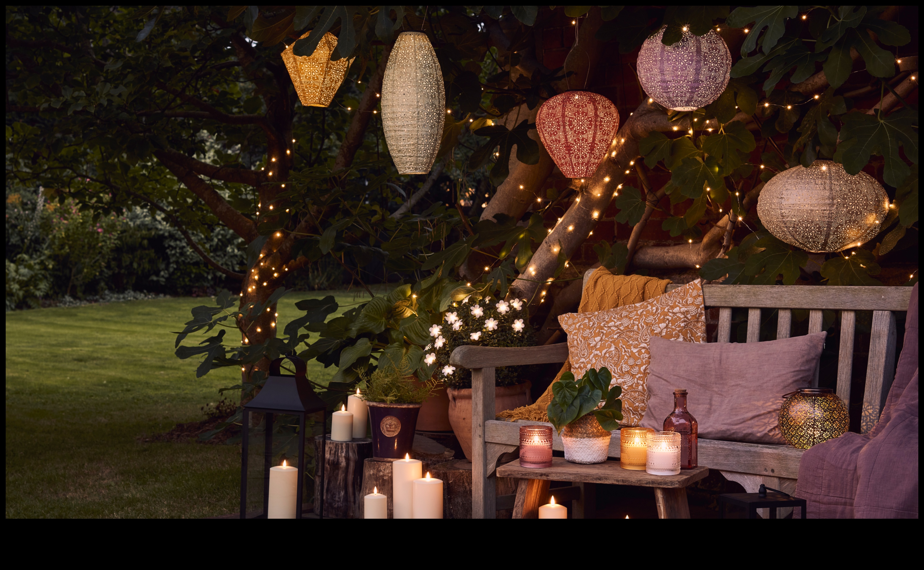 האם אתה יכול להציע דרכים יצירתיות להשתמש באורות פיות בעיצוב מודרני של בוהו?