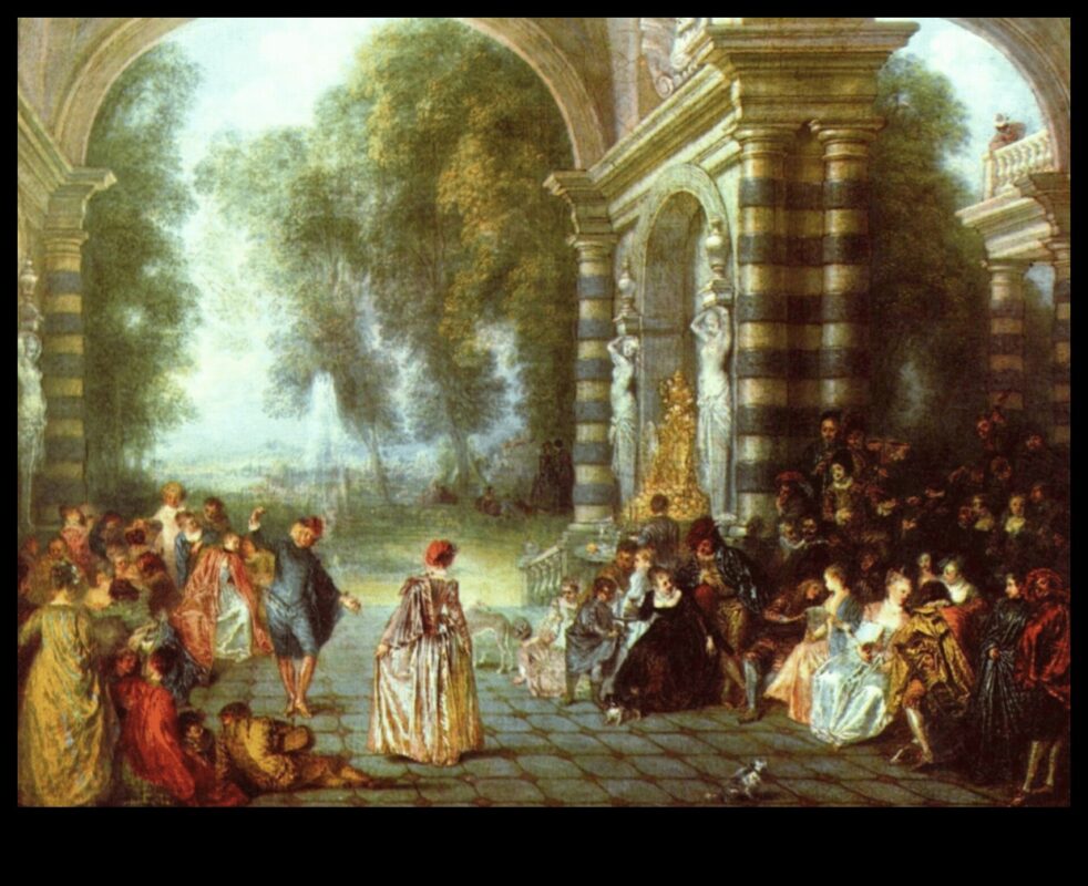 הדים אמנותיים: מעקב אחר נושאים על פני תנועות אמנותיות של הרוקוקו